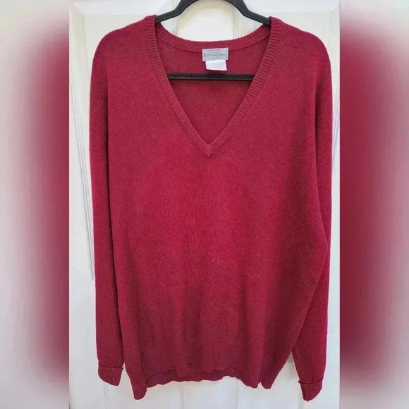 Bullock & Jones 100% Cashmere Vintage Made In Scotland V Neck Sweater Size XL - Picture 1 of 4